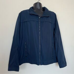 Calvin Klein Men's Navy Core Lightweight Nylon Jacket, Hidden Hood, Size xxl